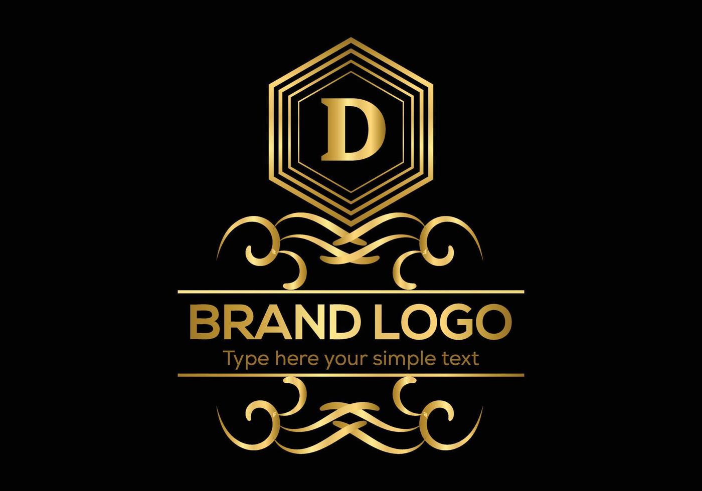 eerste brief luxe logo sjabloon in vector kunst voor restaurant en andere vector illustratie