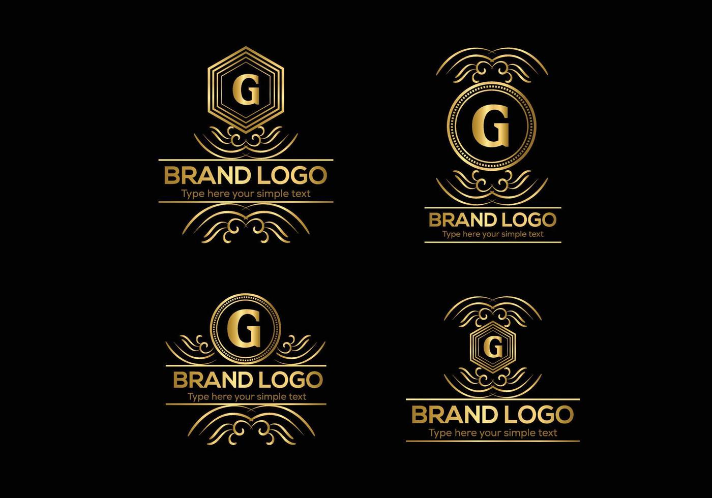 eerste brief luxe logo sjabloon in vector kunst voor restaurant en andere vector illustratie