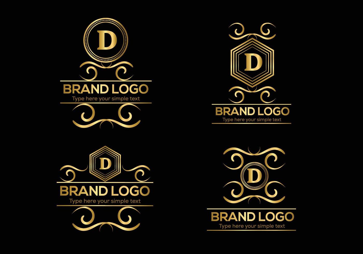 eerste brief luxe logo sjabloon in vector kunst voor restaurant en andere vector illustratie