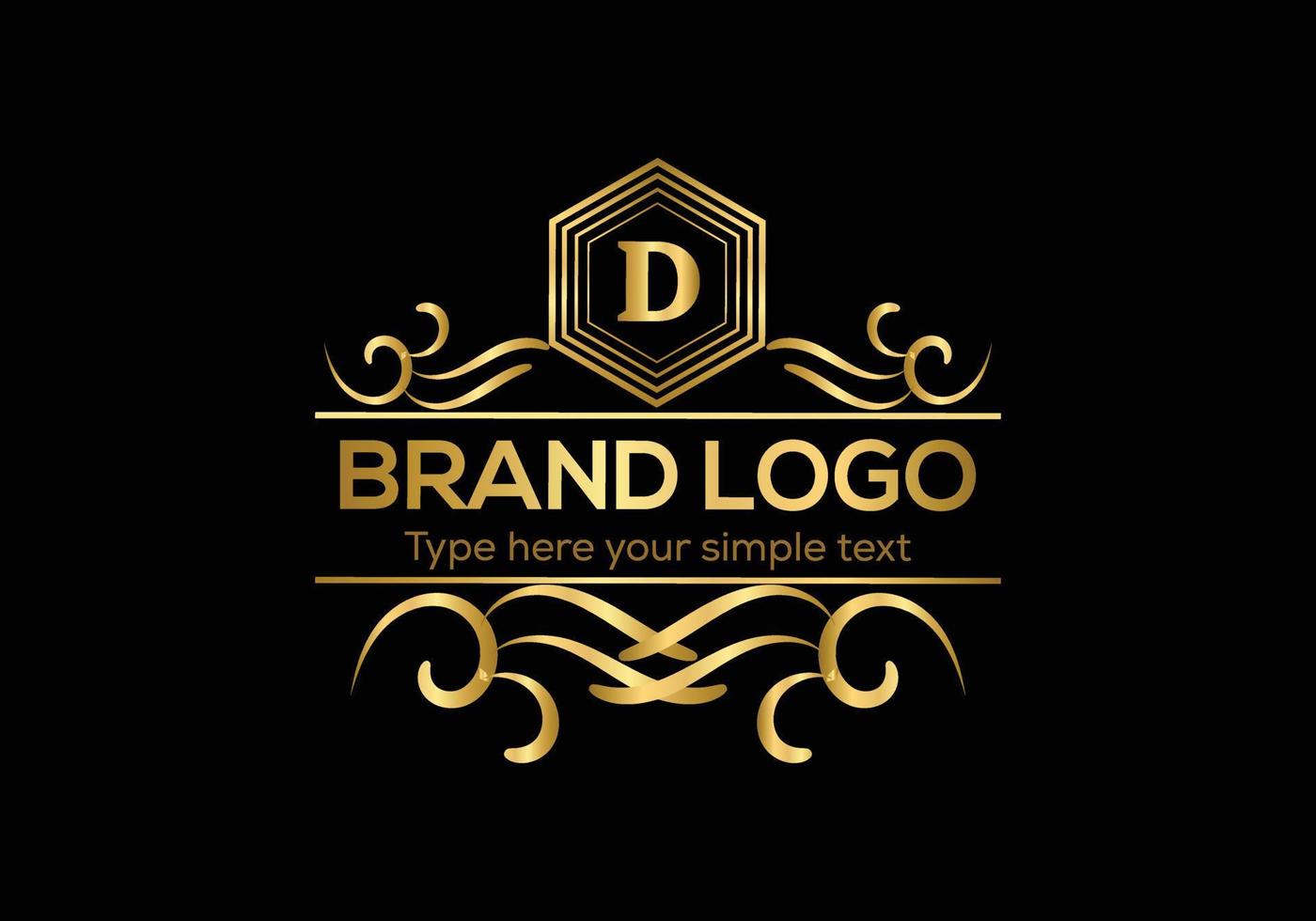 eerste brief luxe logo sjabloon in vector kunst voor restaurant en andere vector illustratie