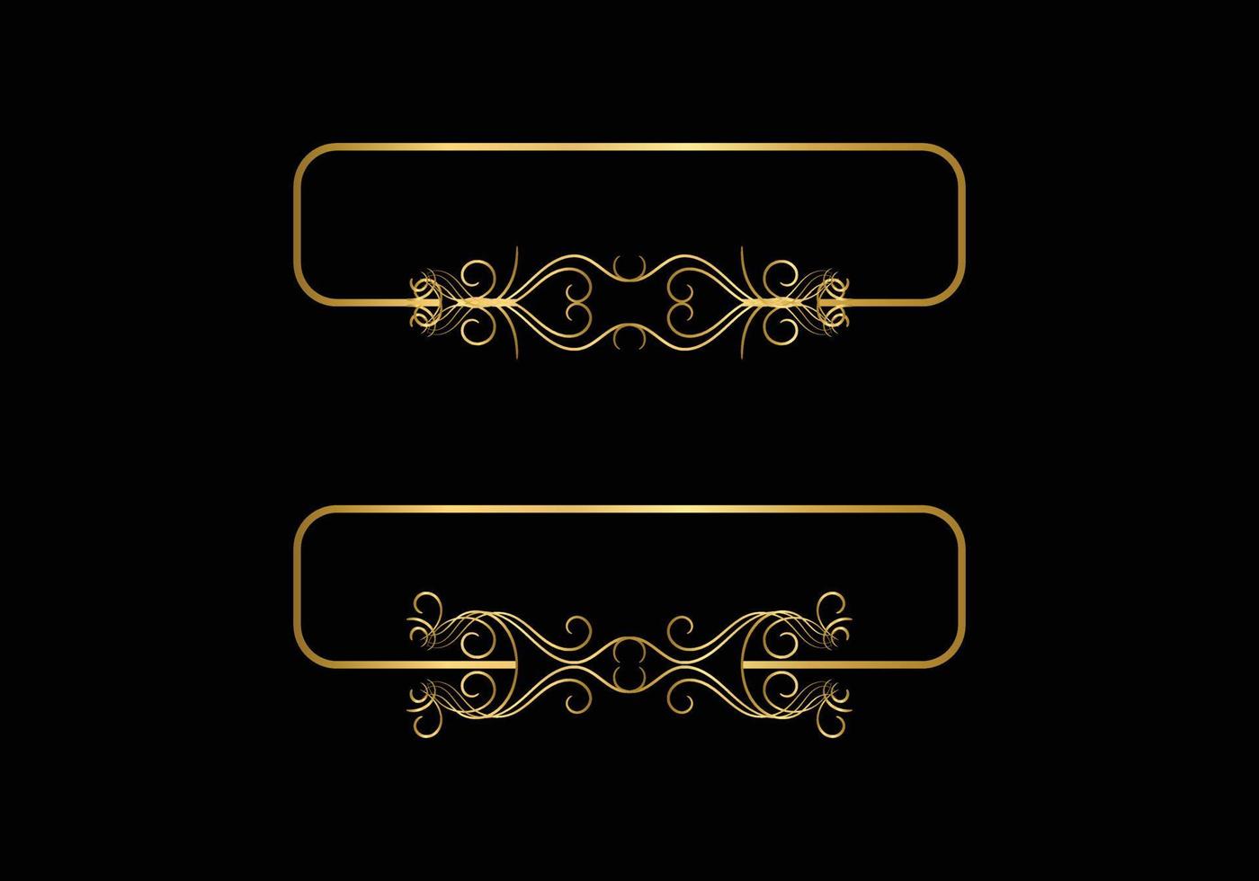 gouden kalligrafische ontwerp elementen. goud menu en uitnodiging grens, kader, scheidingslijn, pagina decor. vector