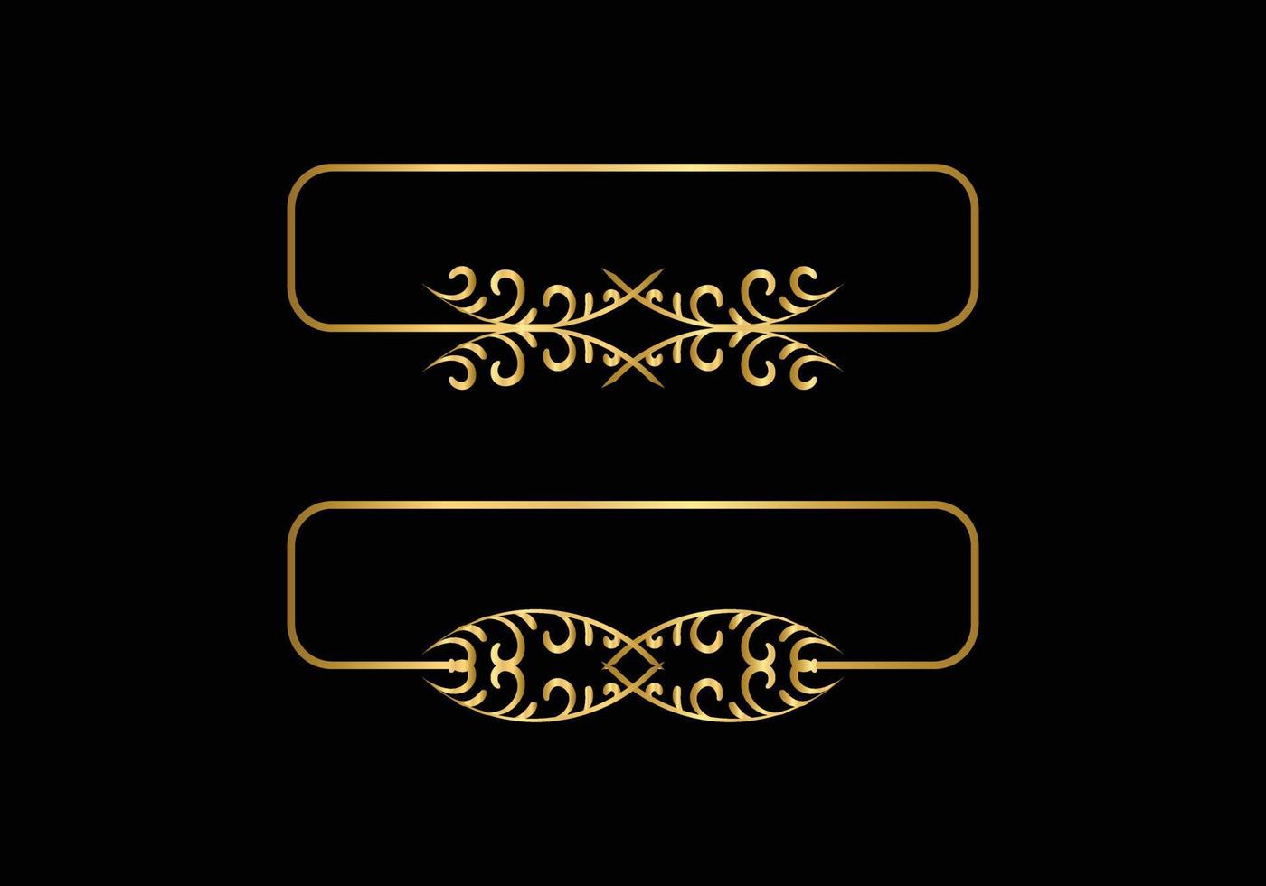 gouden kalligrafische ontwerp elementen. goud menu en uitnodiging grens, kader, scheidingslijn, pagina decor. vector