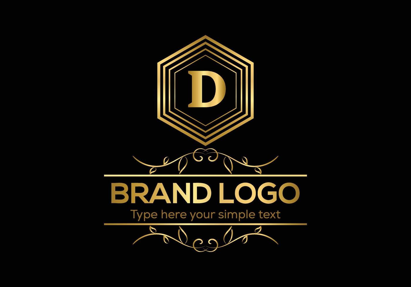 eerste brief luxe logo sjabloon in vector kunst voor restaurant en andere vector illustratie