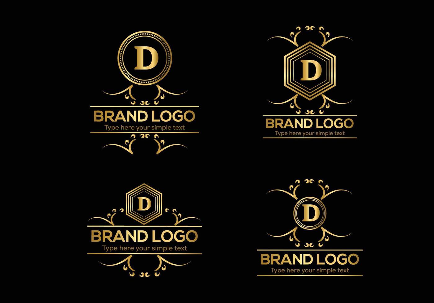 eerste brief luxe logo sjabloon in vector kunst voor restaurant en andere vector illustratie