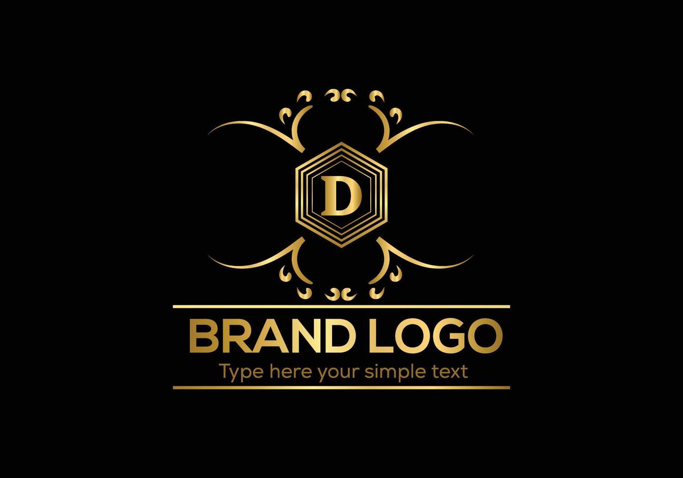 eerste brief luxe logo sjabloon in vector kunst voor restaurant en andere vector illustratie