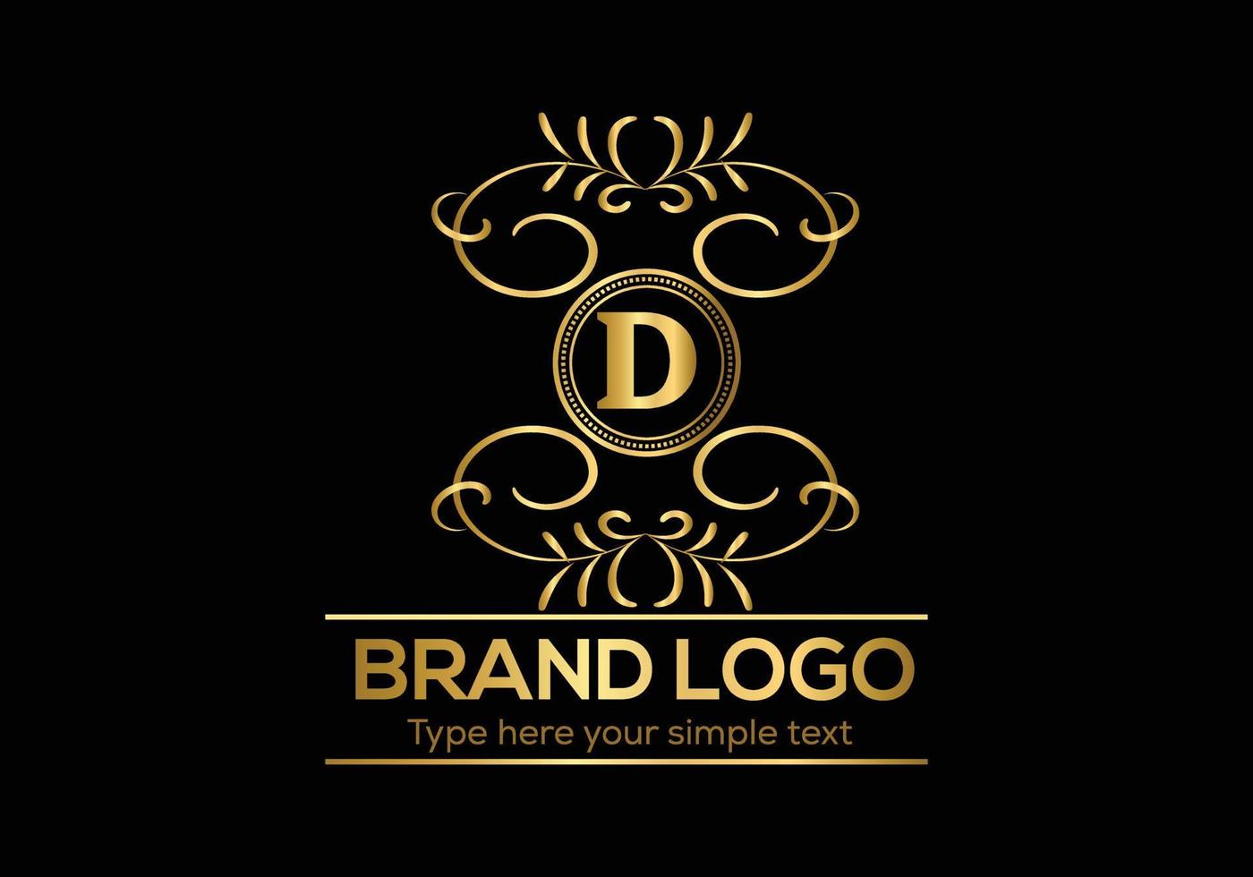 eerste brief luxe logo sjabloon in vector kunst voor restaurant en andere vector illustratie