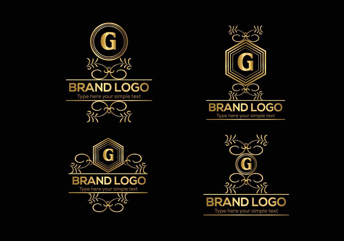 eerste brief luxe logo sjabloon in vector kunst voor restaurant en andere vector illustratie