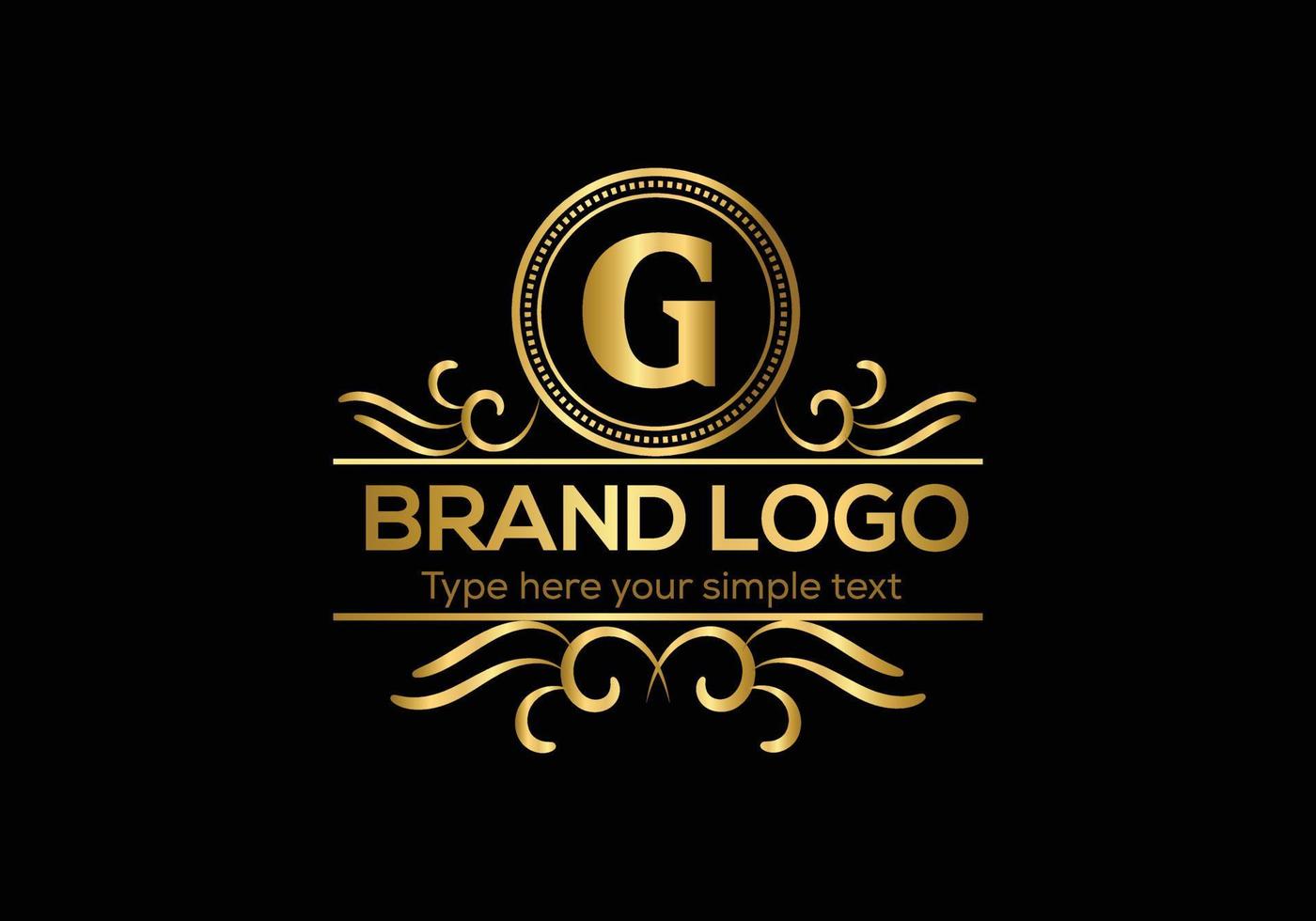 eerste brief luxe logo sjabloon in vector kunst voor restaurant en andere vector illustratie