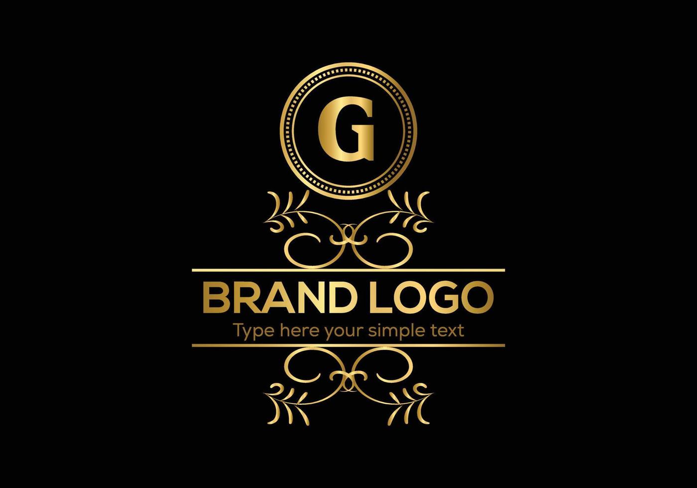 eerste brief luxe logo sjabloon in vector kunst voor restaurant en andere vector illustratie