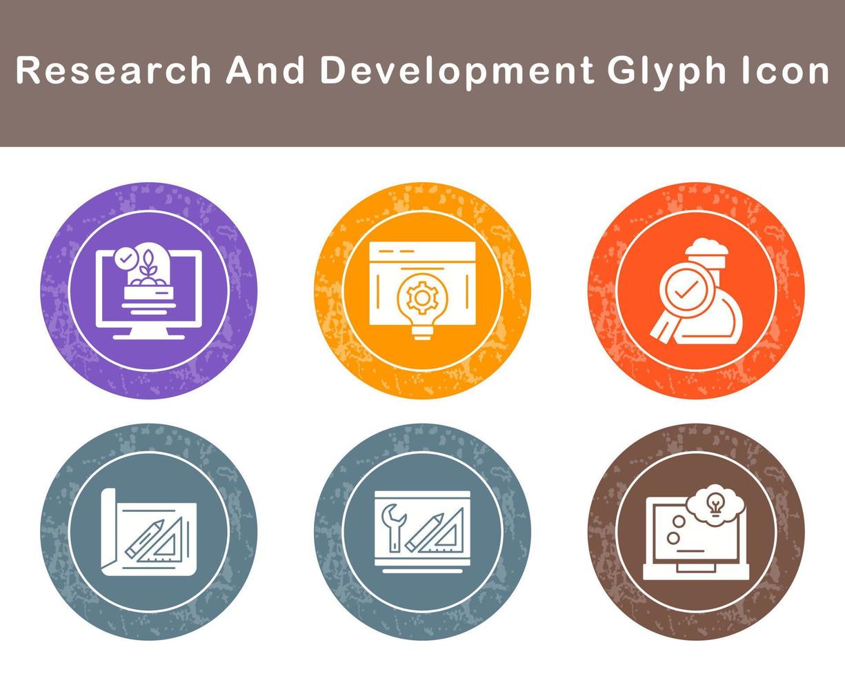 Onderzoek en ontwikkeling vector icoon reeks