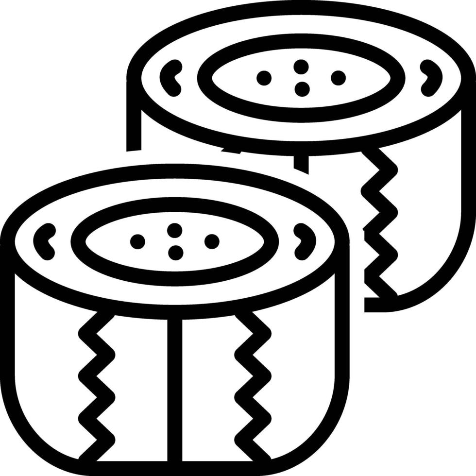 lijn pictogram voor sushi roll vector