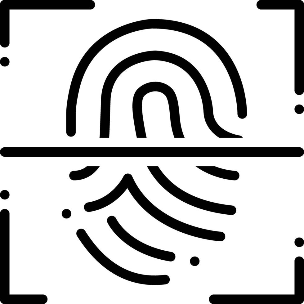 lijnpictogram voor vingerafdrukscanner vector