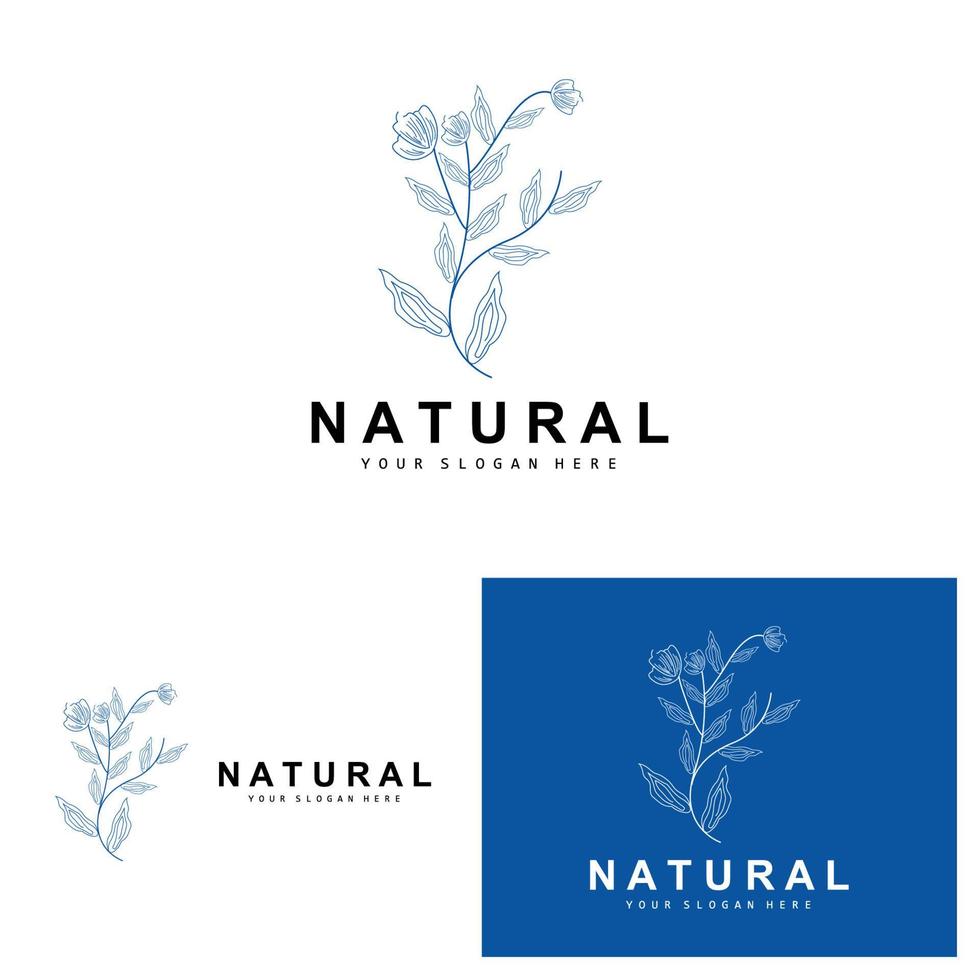 gemakkelijk botanisch blad en bloem logo, vector natuurlijk lijn stijl, decoratie ontwerp, banier, folder, bruiloft uitnodiging, en Product branding