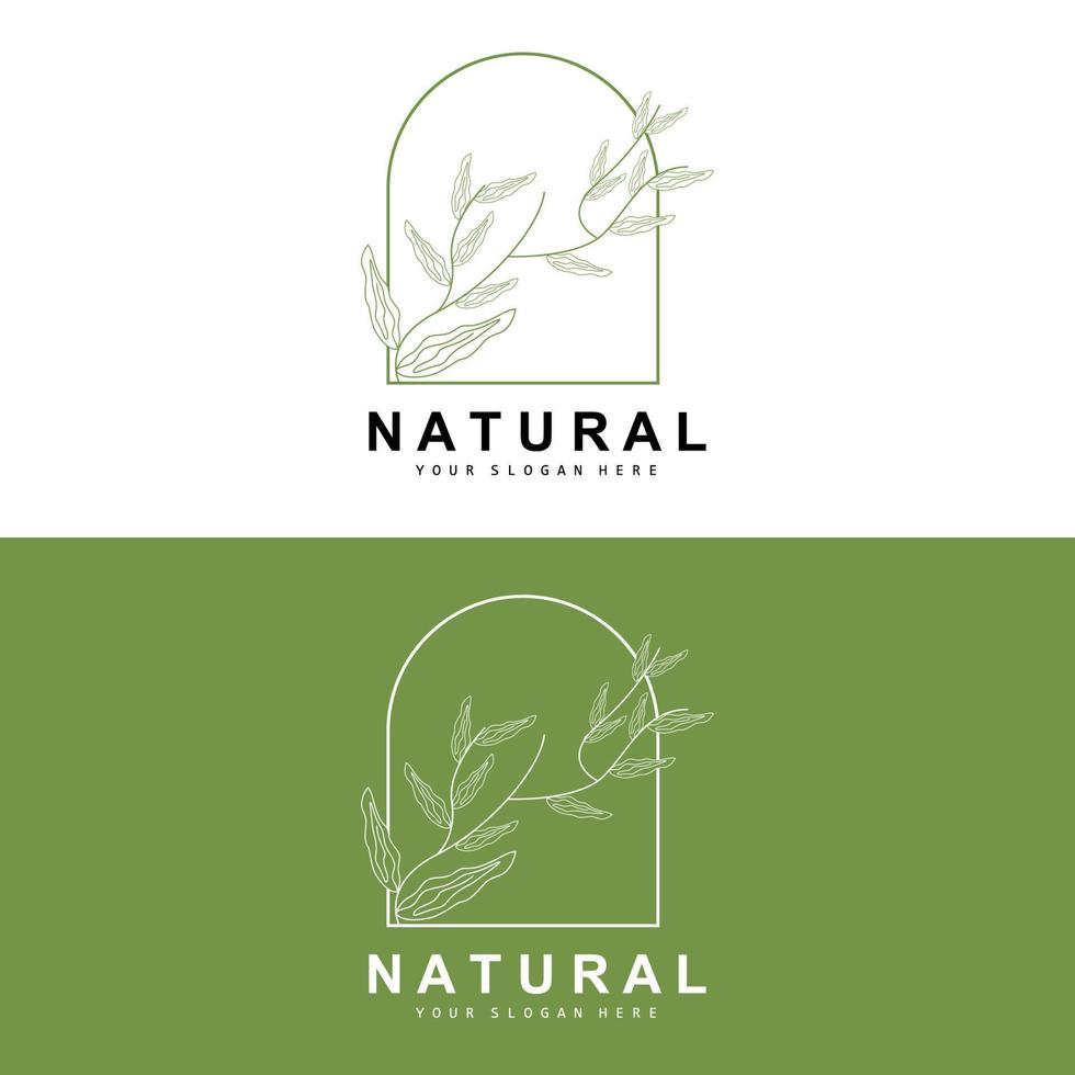 gemakkelijk botanisch blad en bloem logo, vector natuurlijk lijn stijl, decoratie ontwerp, banier, folder, bruiloft uitnodiging, en Product branding