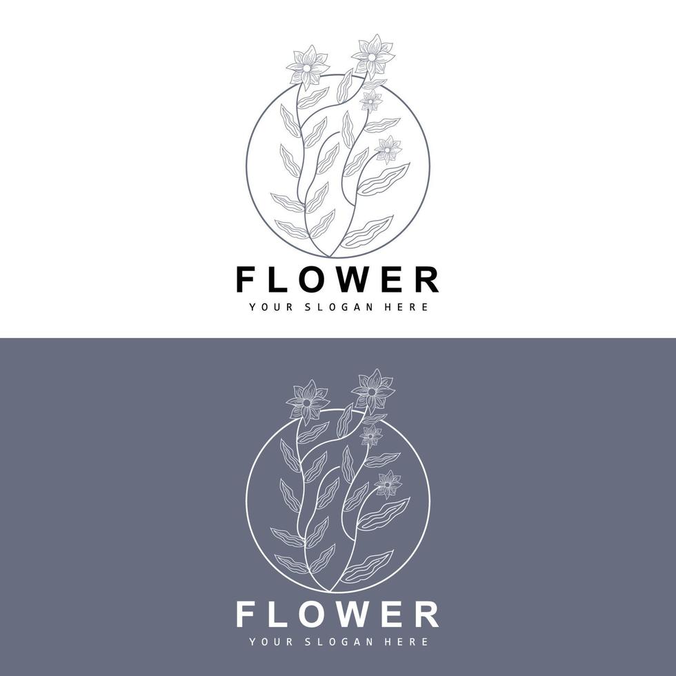 gemakkelijk botanisch blad en bloem logo, vector natuurlijk lijn stijl, decoratie ontwerp, banier, folder, bruiloft uitnodiging, en Product branding