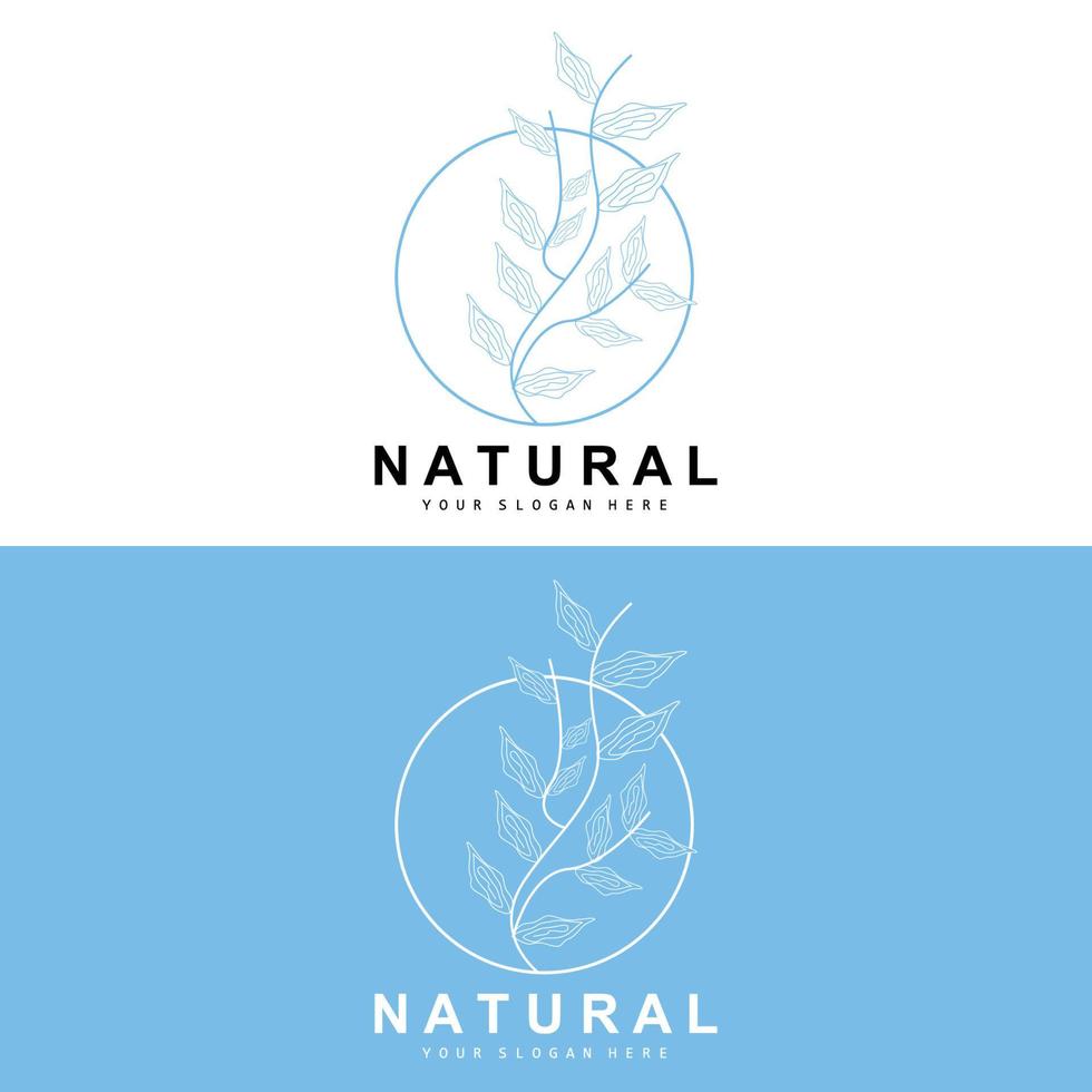 gemakkelijk botanisch blad en bloem logo, vector natuurlijk lijn stijl, decoratie ontwerp, banier, folder, bruiloft uitnodiging, en Product branding