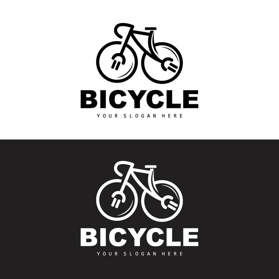 elektrisch fiets logo, voertuig ontwerp, sport fiets vector, fiets sjabloon icoon illustratie vector