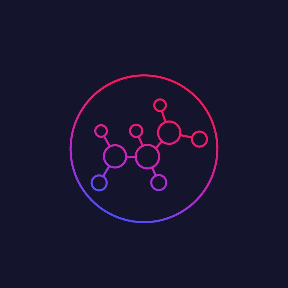 molecuul pictogram, wetenschap lineaire vector