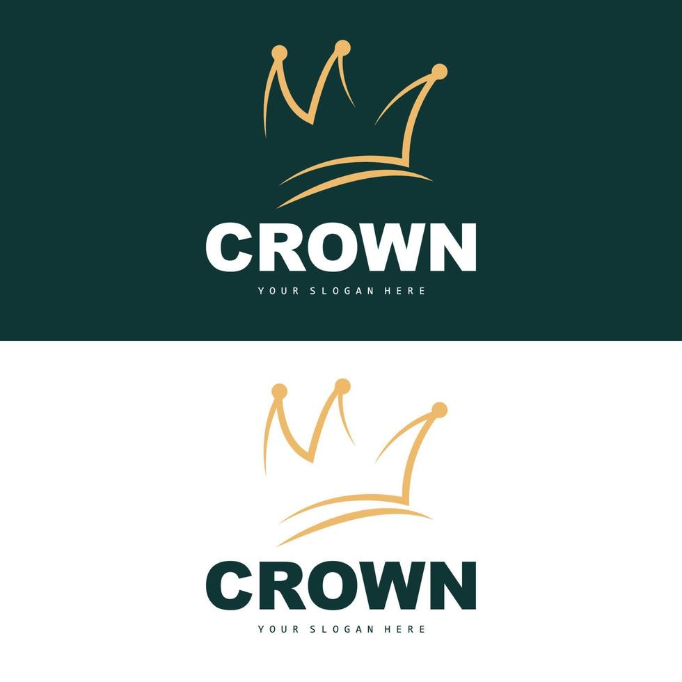 kroon logo, koning en koningin icoon ontwerp, vector elegant, gemakkelijk, sjabloon illustratie