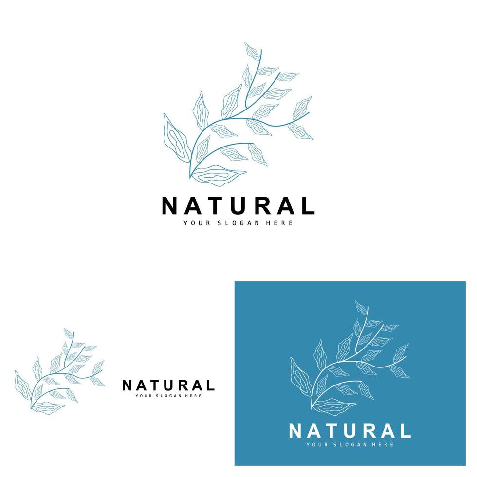 gemakkelijk botanisch blad en bloem logo, vector natuurlijk lijn stijl, decoratie ontwerp, banier, folder, bruiloft uitnodiging, en Product branding