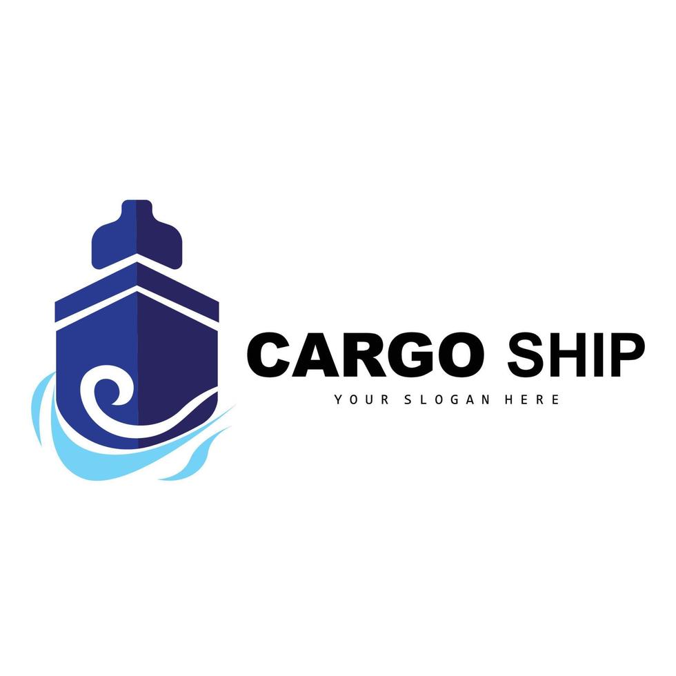 lading schip logo, snel lading schip vector, zeilboot, ontwerp voor schip fabricage bedrijf, waterweg het zeilen, marinier voertuigen, vervoer, logistiek vector