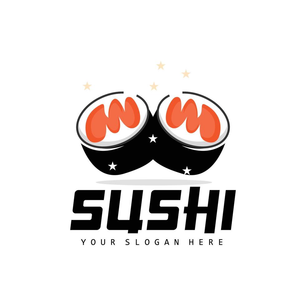 sushi logo, Japans voedsel sushi zeevruchten vector, Japans keuken Product merk ontwerp, sjabloon icoon vector