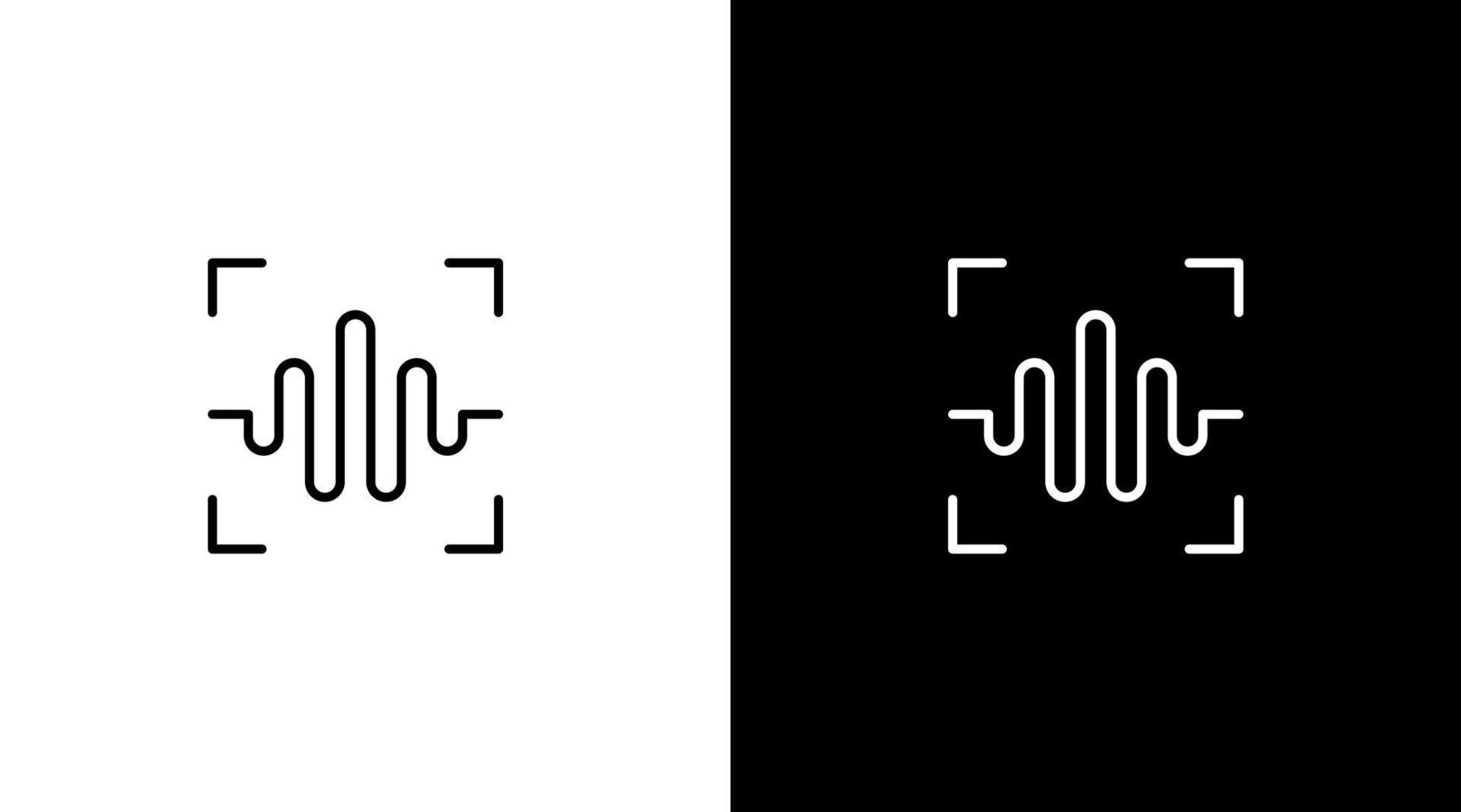 audio scanner logo geluid Golf stem technologie schets icoon ontwerp vector