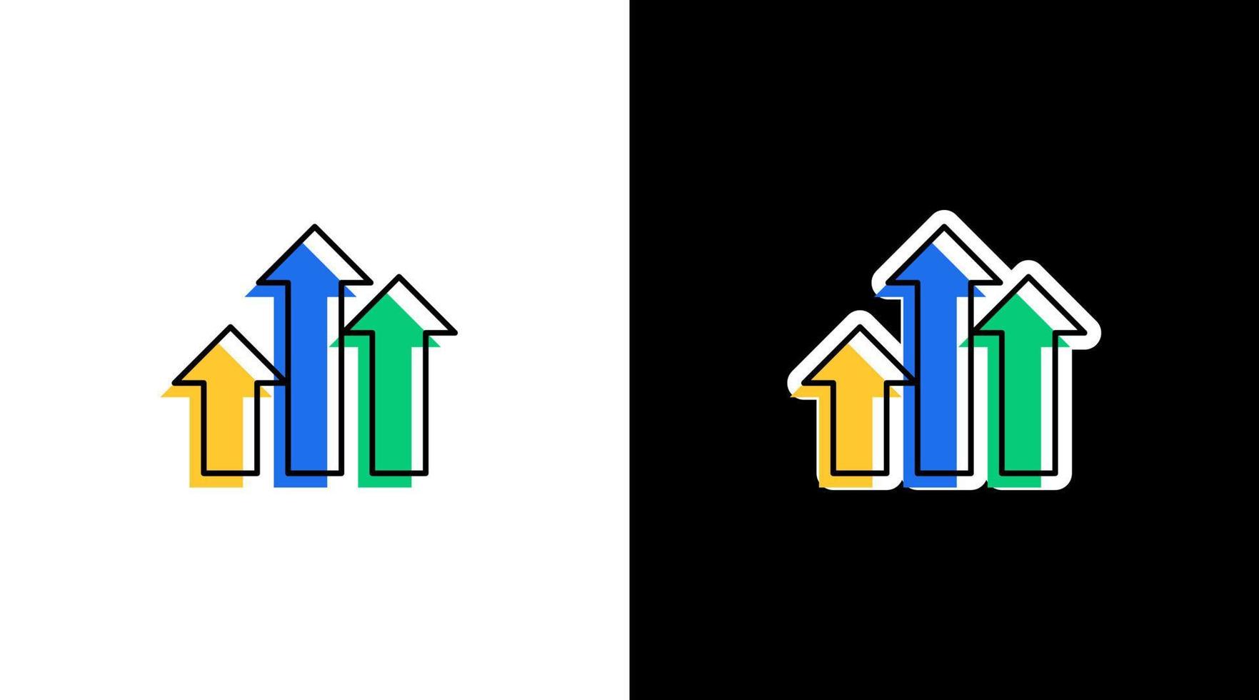 pijl omhoog groei afzet kleurrijk toenemend icoon ontwerp vector