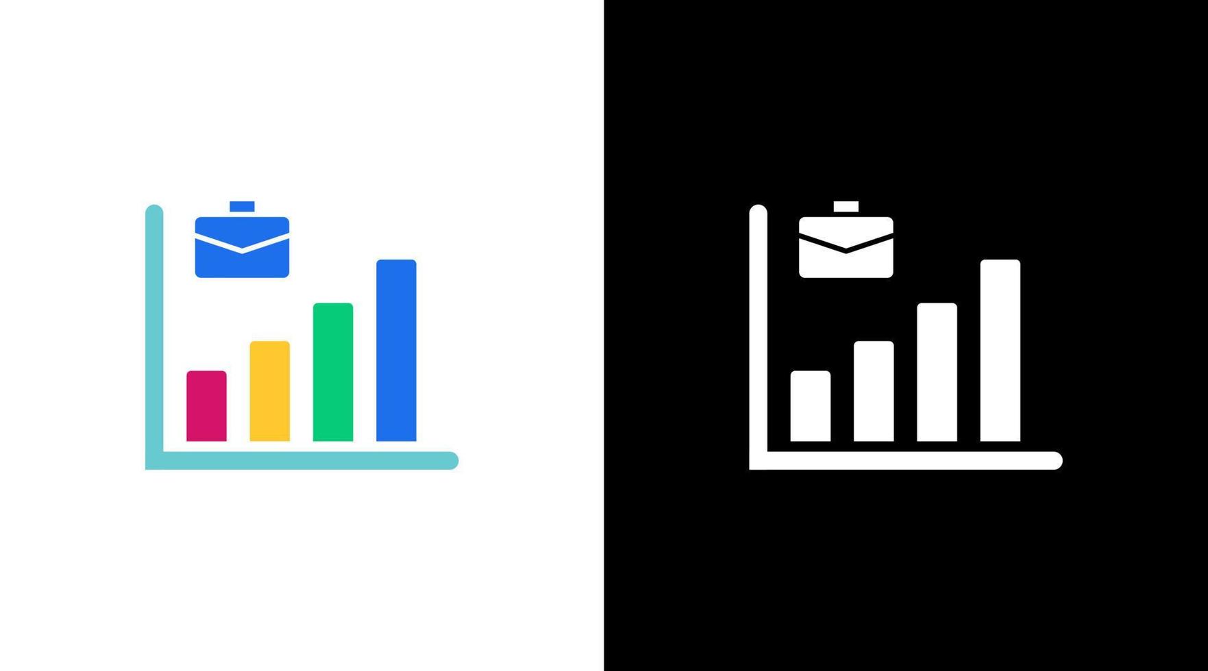 bedrijf koffer toenemen infographic gegevens analyse kleurrijk icoon ontwerp tabel bar vector