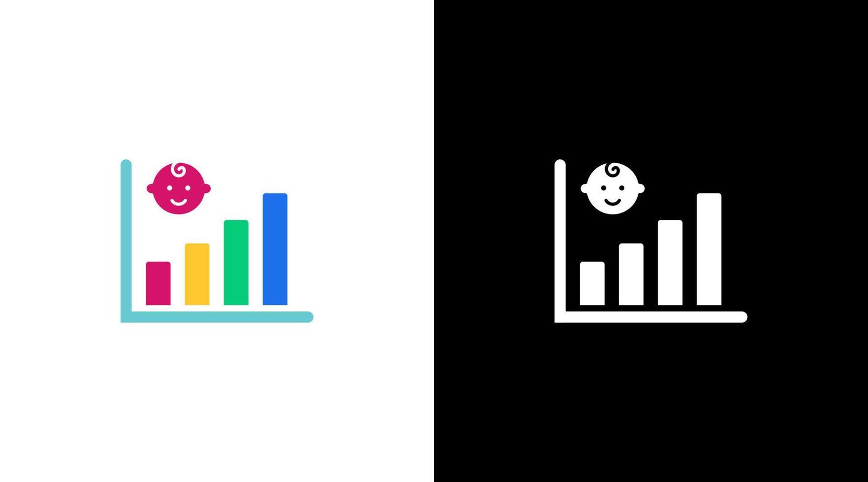 baby geboorte toenemen infographic gegevens analyse kleurrijk icoon ontwerp tabel bar vector