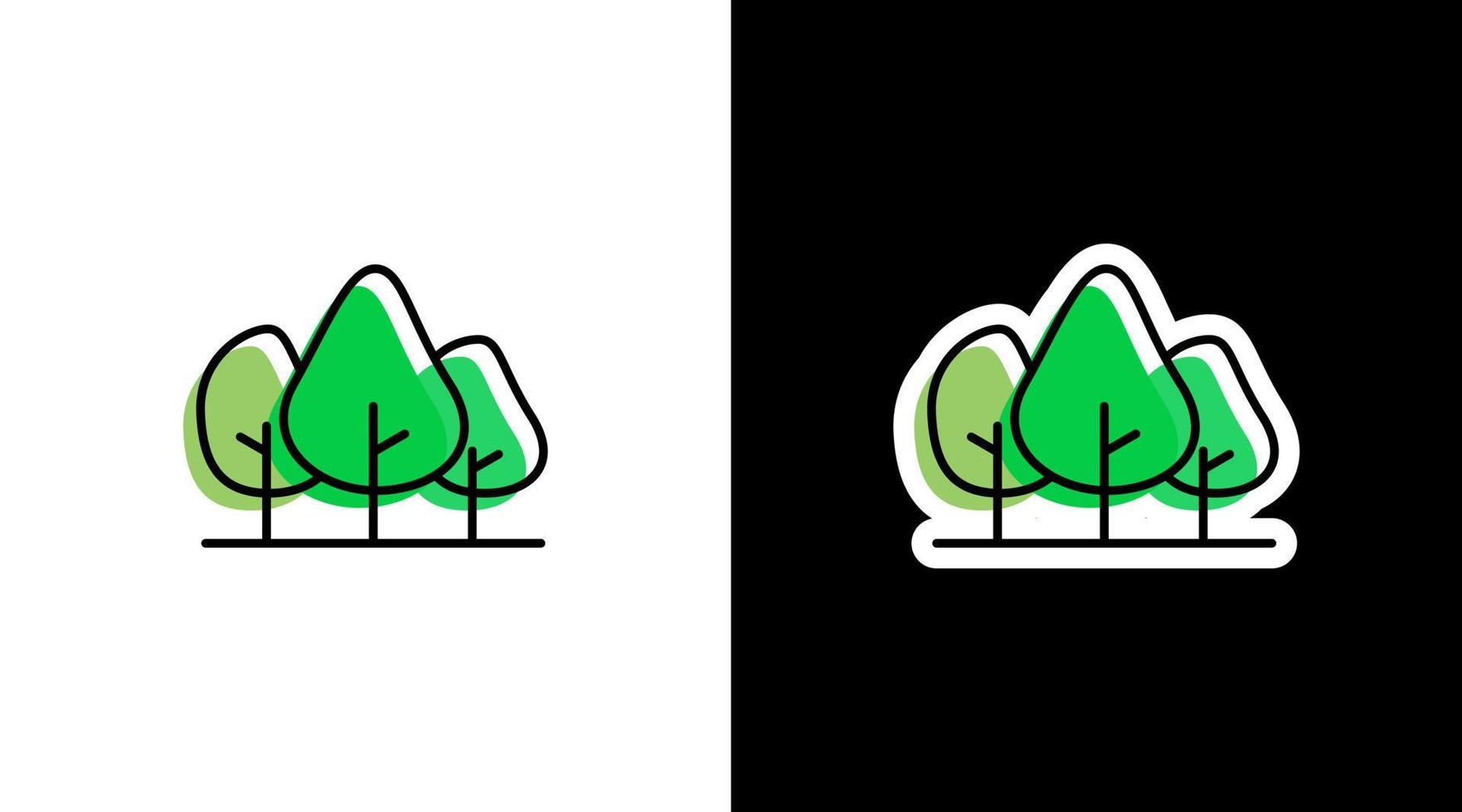 groen bomen natuurlijk milieu logo icoon sticker vector