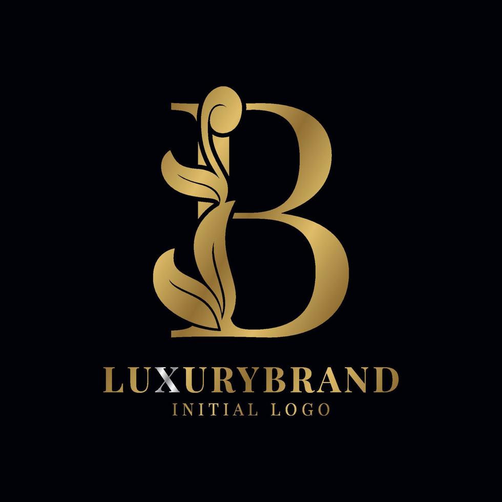 elegant brief b bloemen eerste vector logo ontwerp element