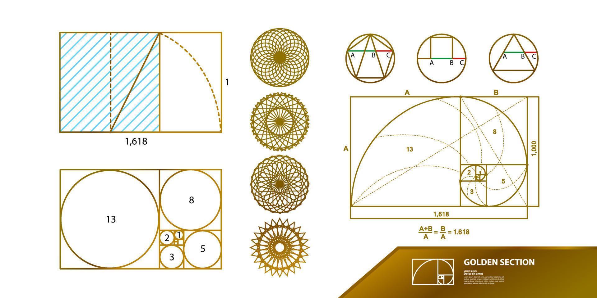 gouden verhouding voor creatief ontwerp sectie vector illustratie.