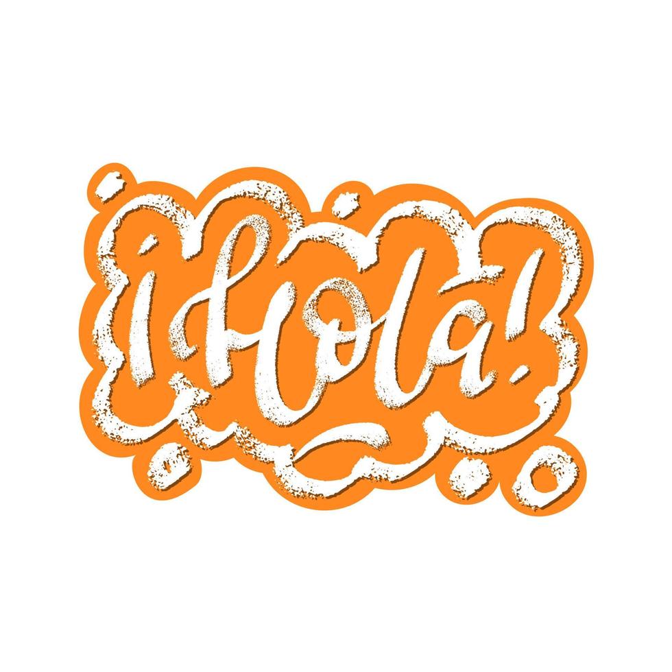 Hallo woord welke middelen Hallo in Spaans toespraak bubbel icoon symbool. web ontwerp. sticker ontwerp. hand- getrokken vector belettering helder kleur clip art.