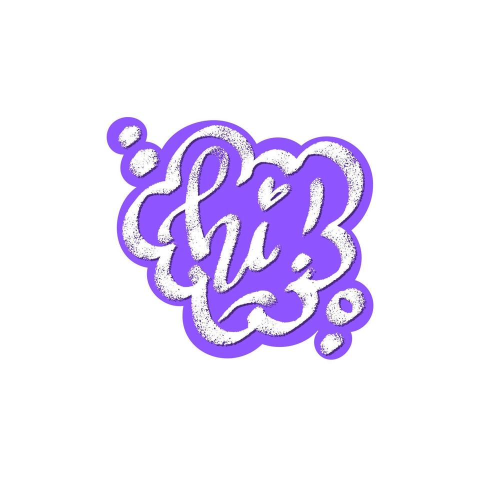 Hoi woord toespraak bubbel icoon symbool. web ontwerp. sticker ontwerp. hand- getrokken vector belettering helder kleur clip art.