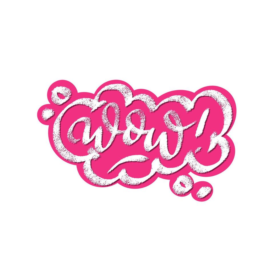 Wauw woord toespraak bubbel icoon symbool. web ontwerp. sticker ontwerp. hand- getrokken vector belettering helder kleur clip art.