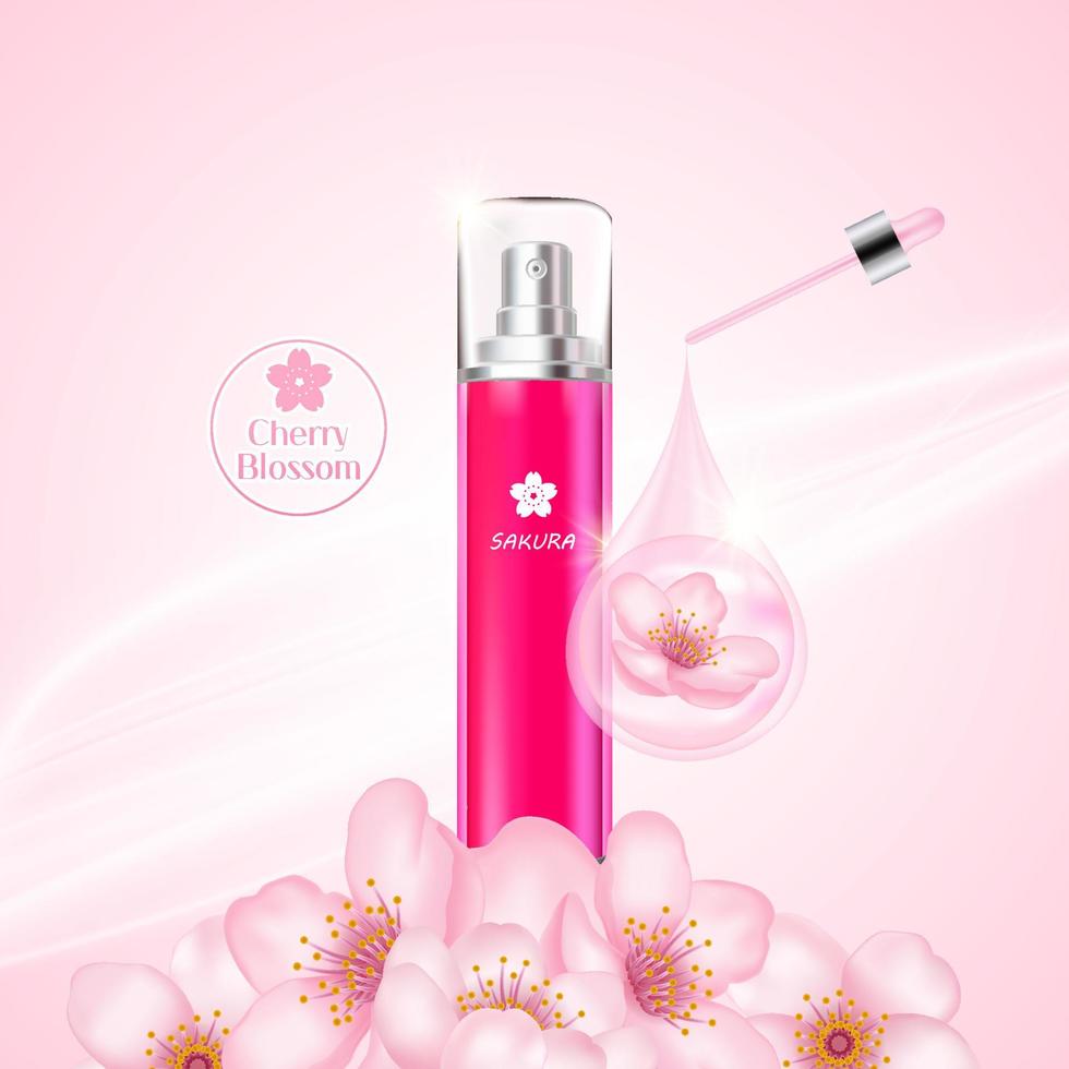 kers bloesem, sakura Afdeling met roze bloemen illustratie. vector