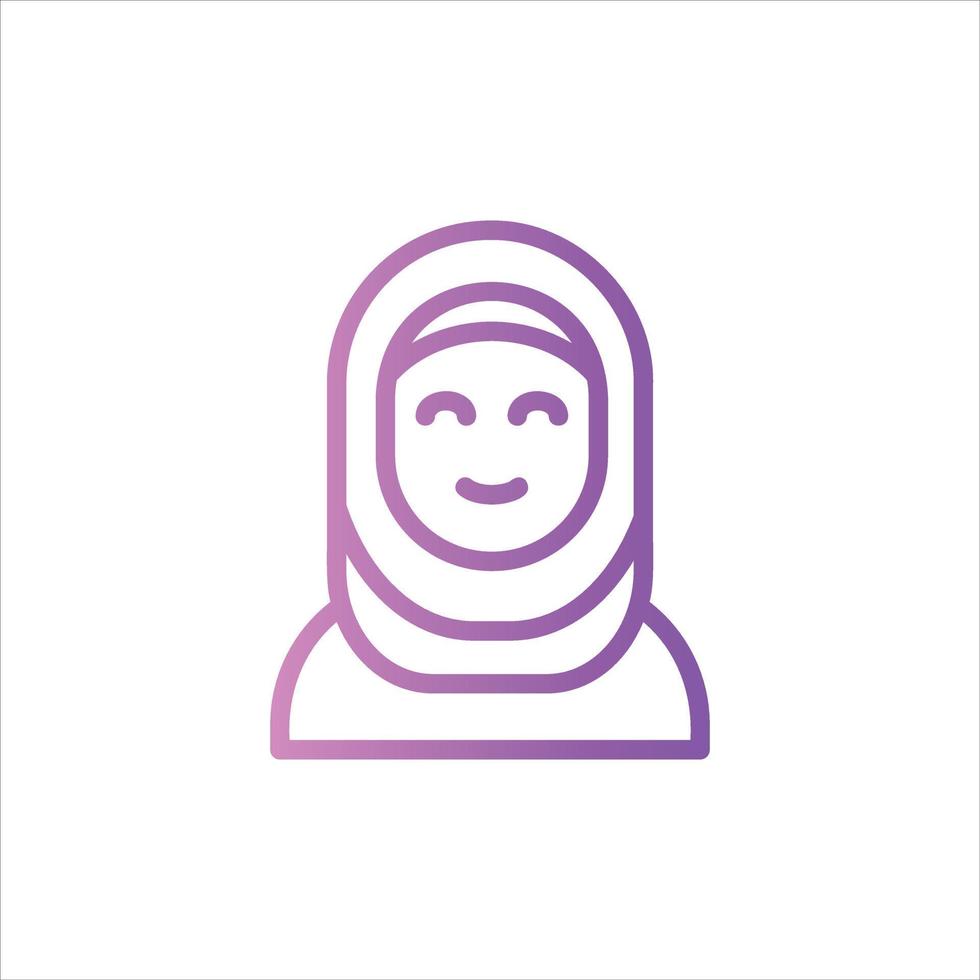 hijab icoon met geïsoleerd vector en transparant achtergrond