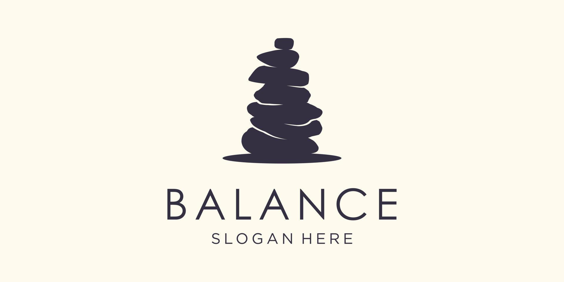 steen rots balanceren logo spa welzijn vector embleem illustratie ontwerp