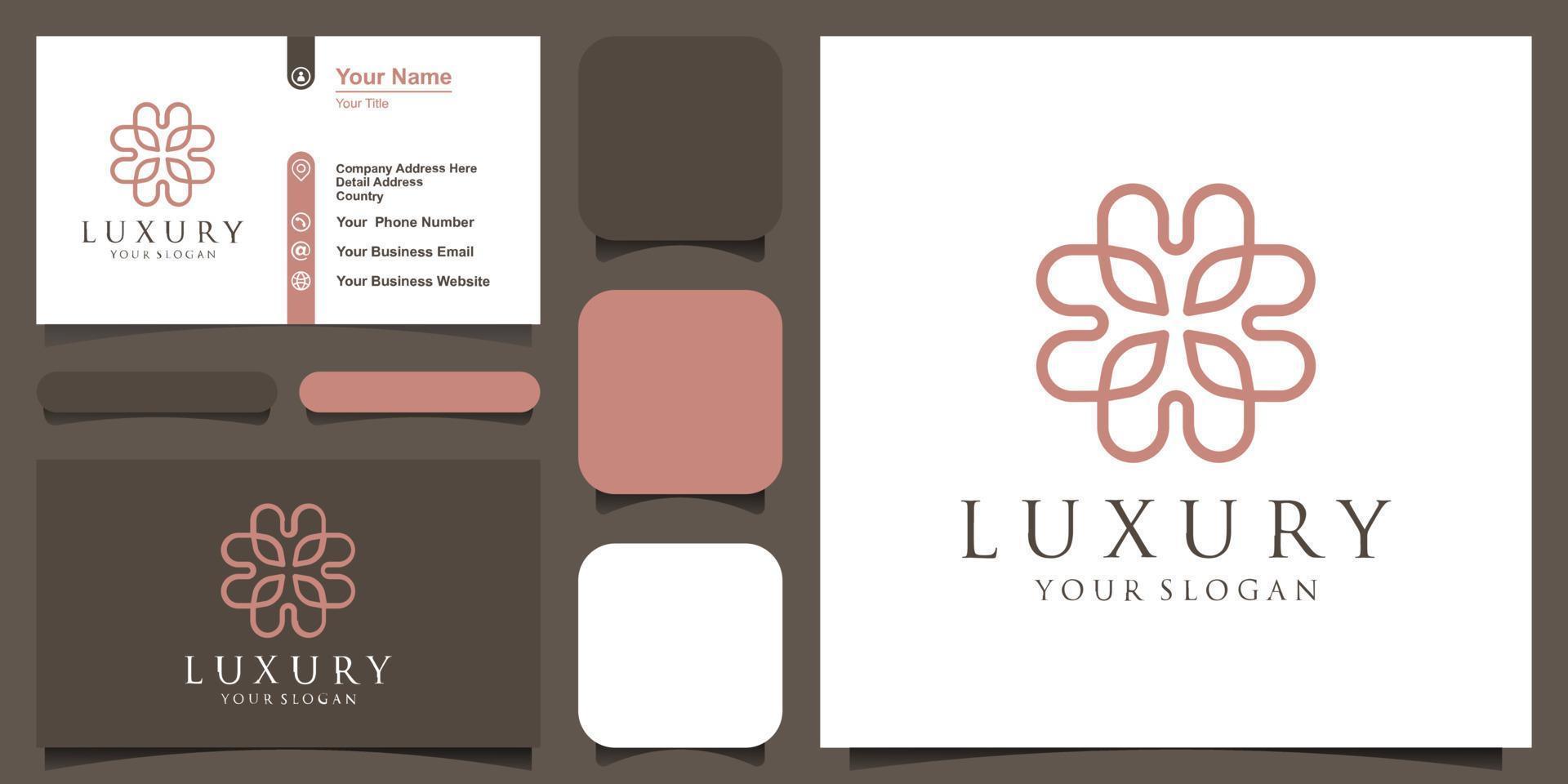 ornament elegant blad logo-ontwerp voor schoonheid, cosmetica, yoga en spa vector