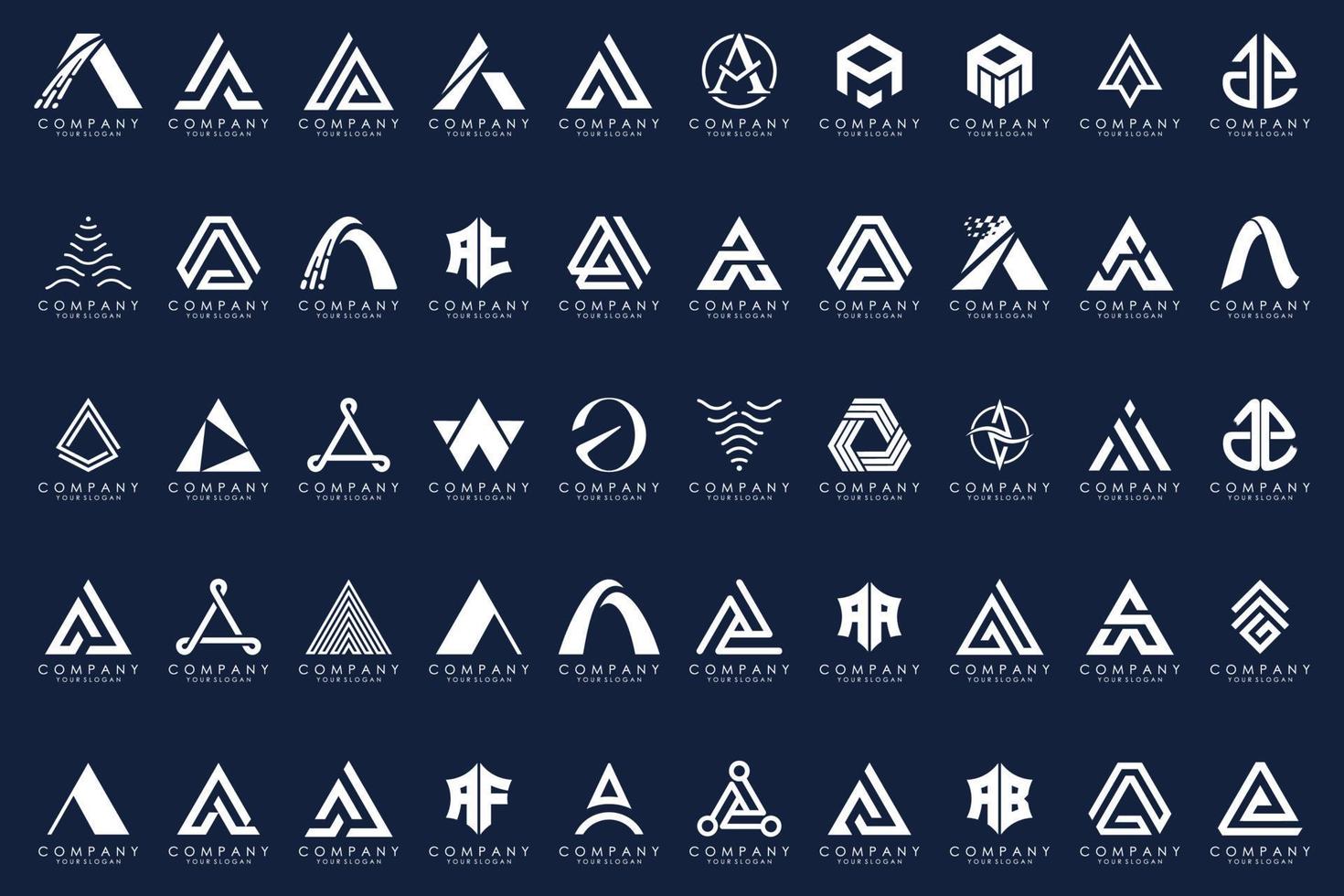 reeks van brief een logo icoon ontwerp sjabloon. vector