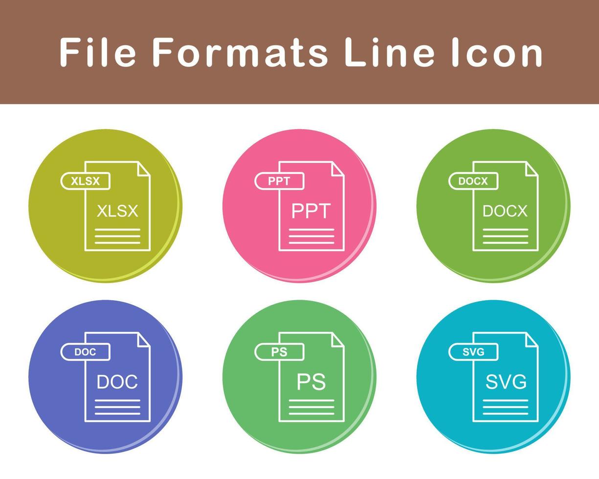 het dossier formaten vector icoon reeks