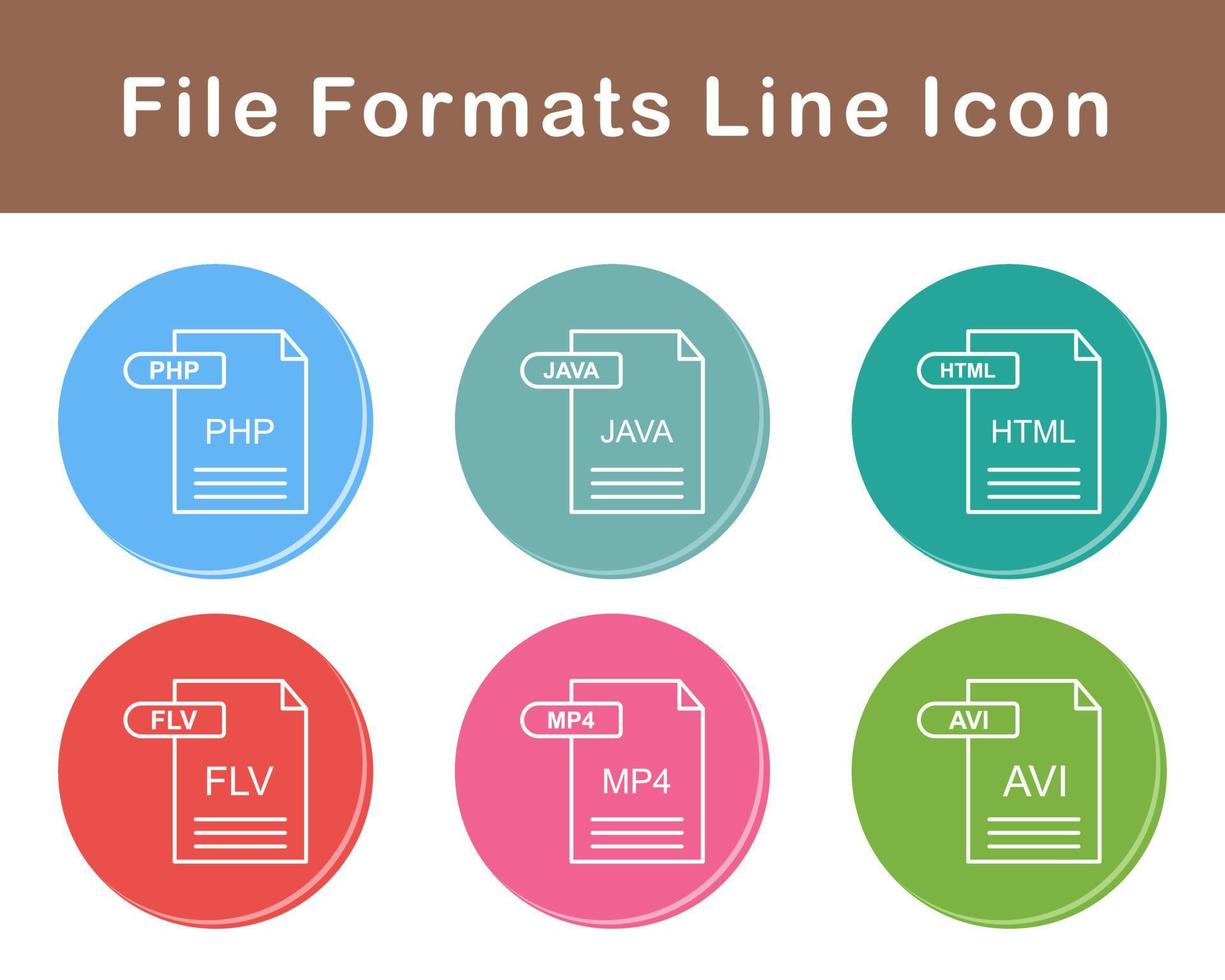 het dossier formaten vector icoon reeks