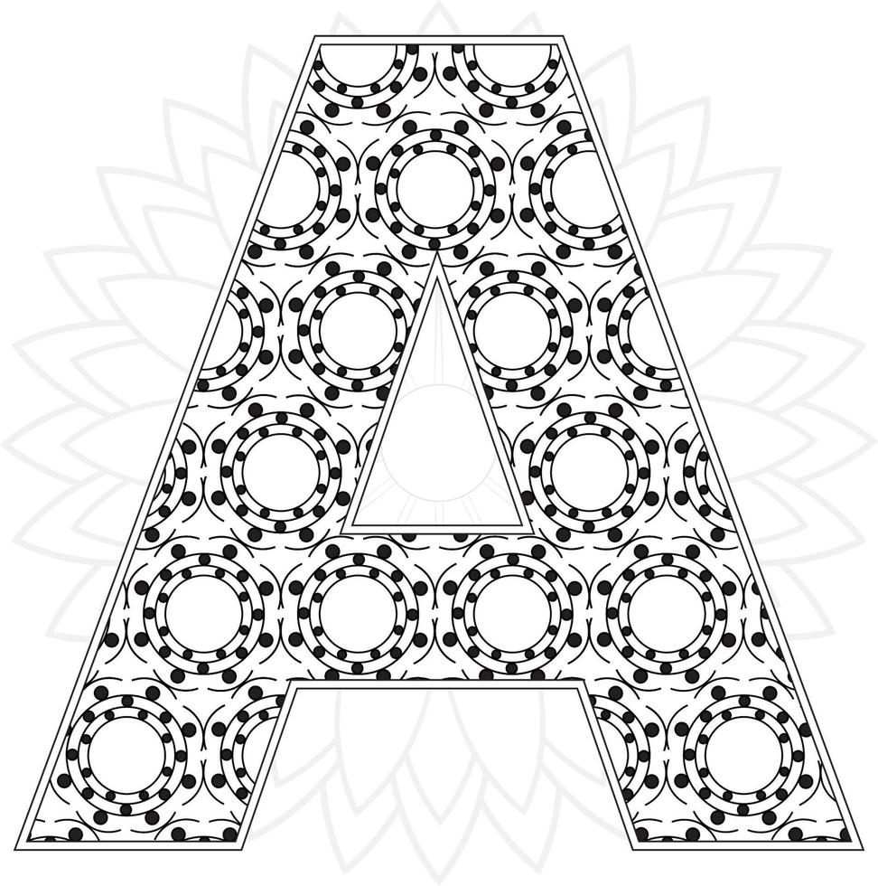 alfabet kleur bladzijde met bloemen stijl. abc kleur bladzijde - brief een vrij vector