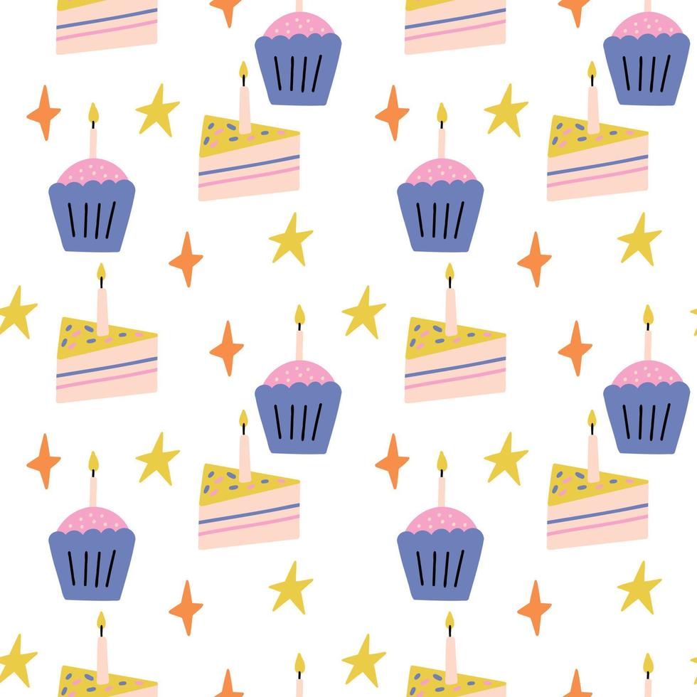 patroon verjaardag koekje met ster vector