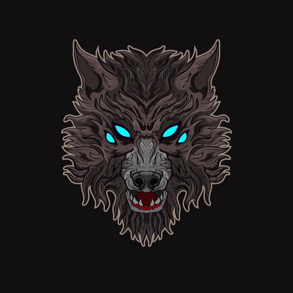 wolf ontwerp hoofd embleem van agressief boos illustratie uw handelswaar of bedrijf vector
