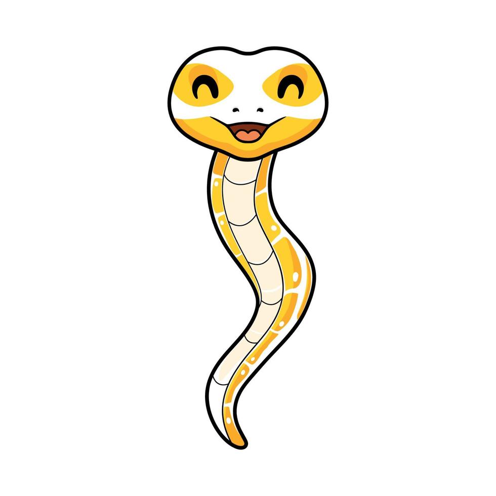 schattig albino bal Python slang tekenfilm vector