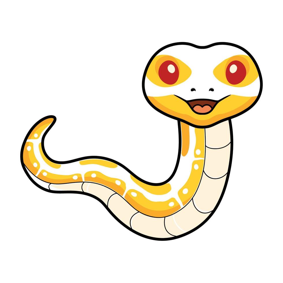 schattig albino bal Python slang tekenfilm vector