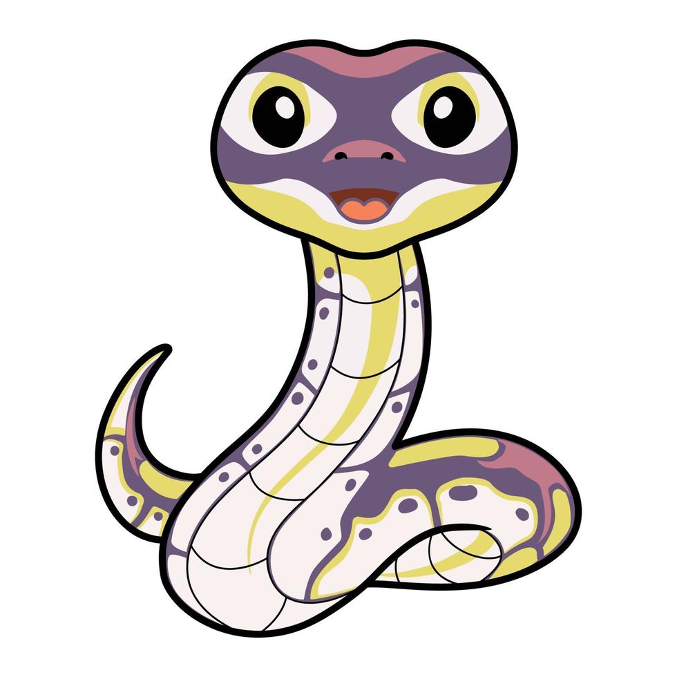 schattig banaan pastel bal Python tekenfilm vector