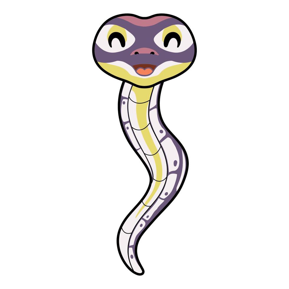 schattig banaan pastel bal Python tekenfilm vector